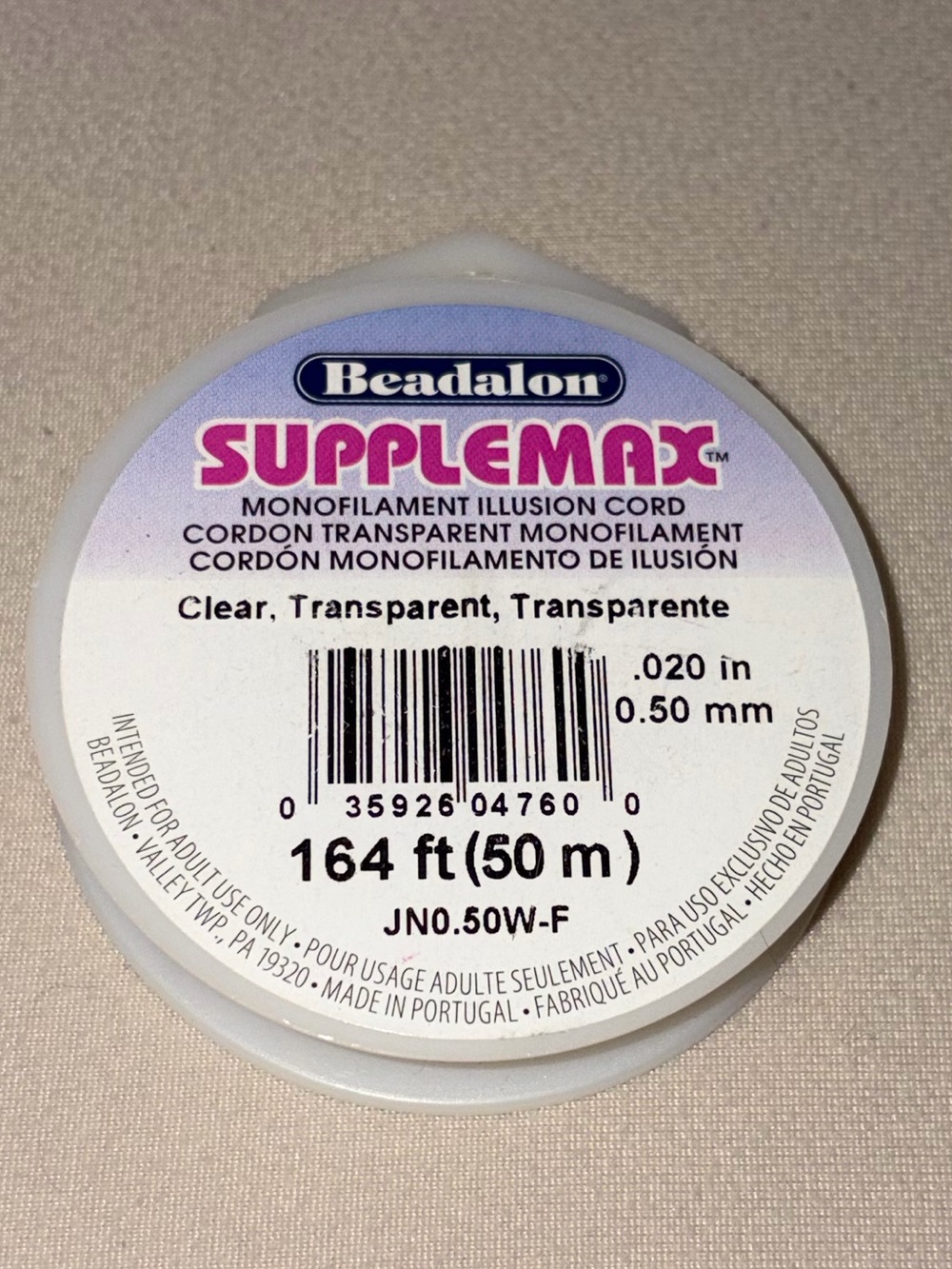 Beadalon SuppleMax Clear Monofilament Illusion Cord